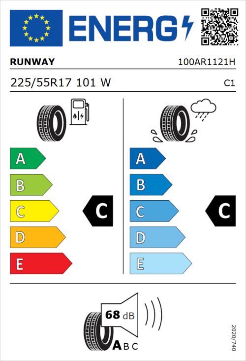 Tyre Label for Runway Enduro HP 225/55R17 101W